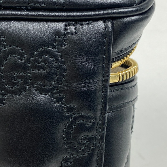 Gucci GG Matelasse Vanity Bag Shoulder Bag Chain Black Leather - Picture 7 of 10